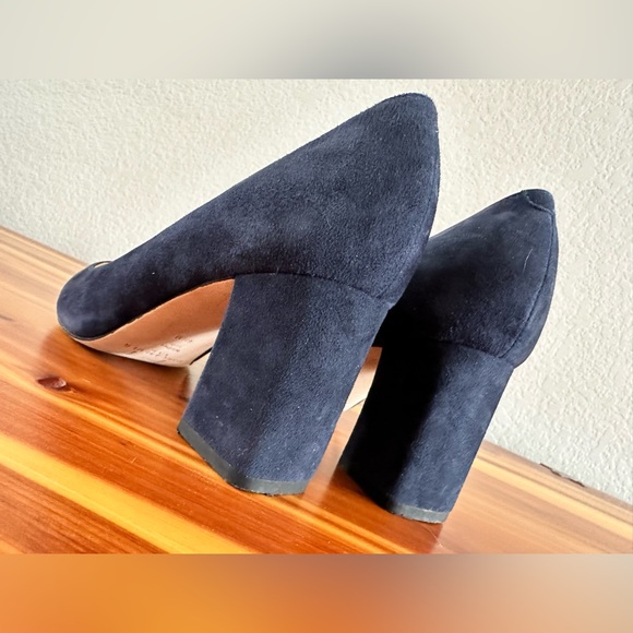 Marc Fisher Zala navy suede block heel pump - Picture 5 of 8